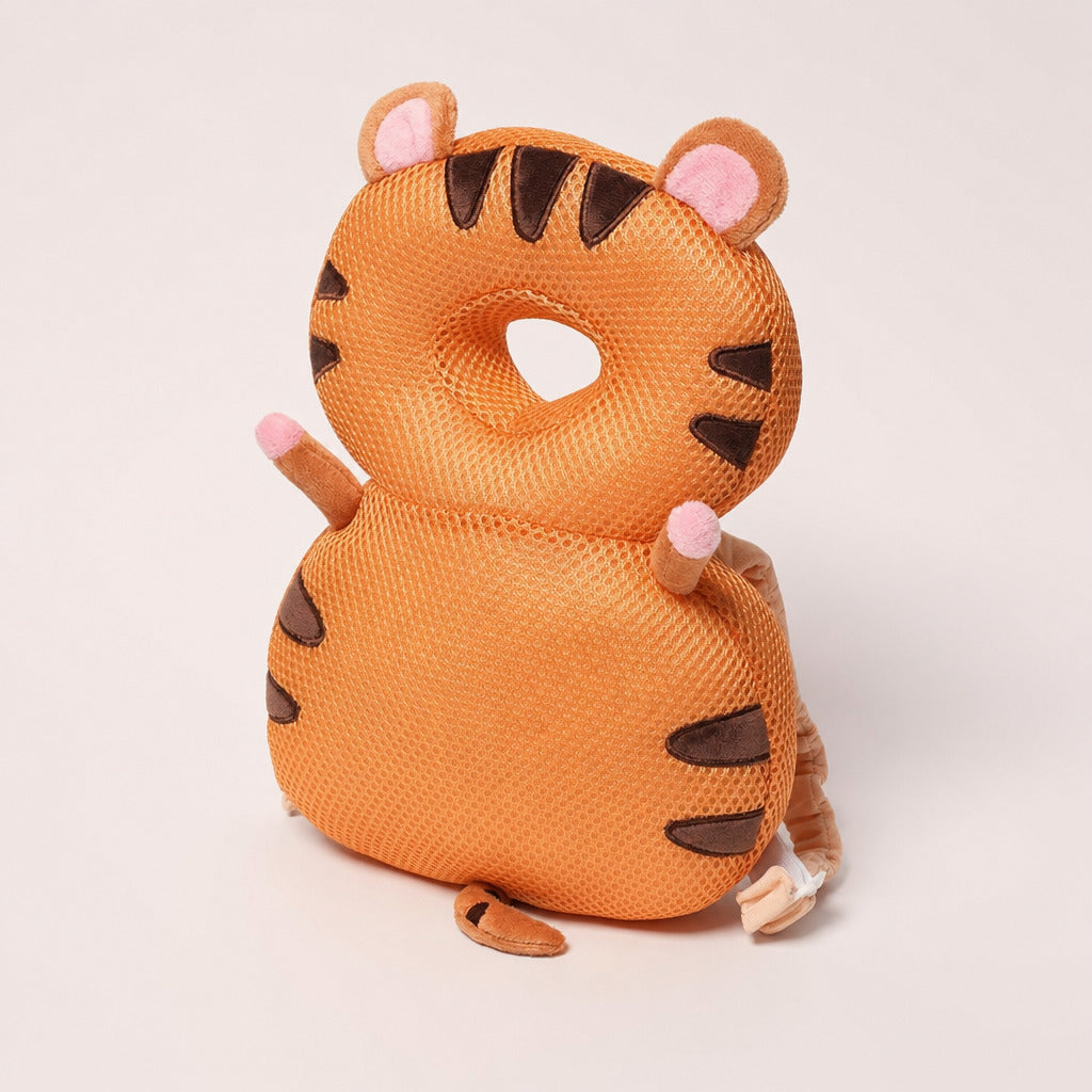Orange tiger baby head protector pillow for learning to walk
