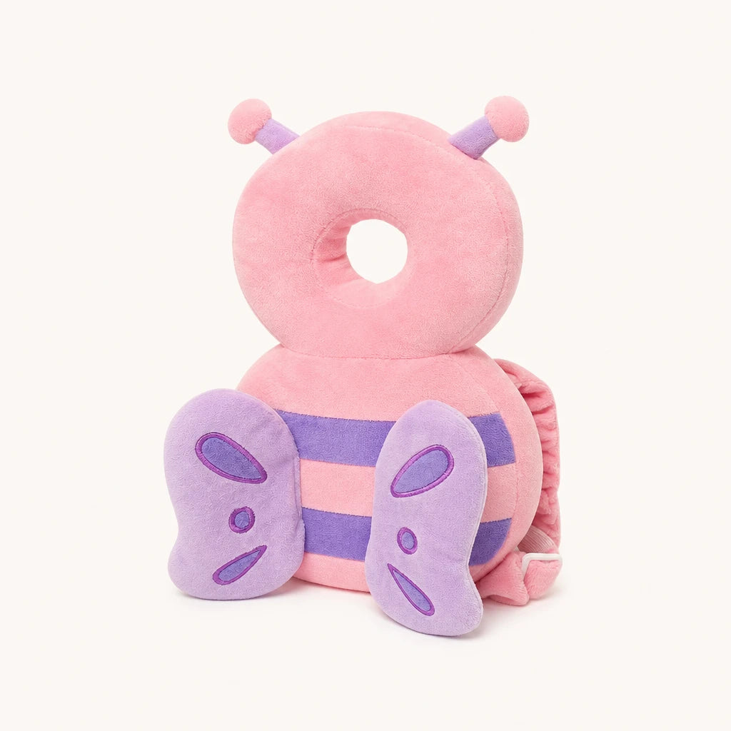 Baby Head Protector Bee Design Walking Safety Pillow shown complete on a plain background