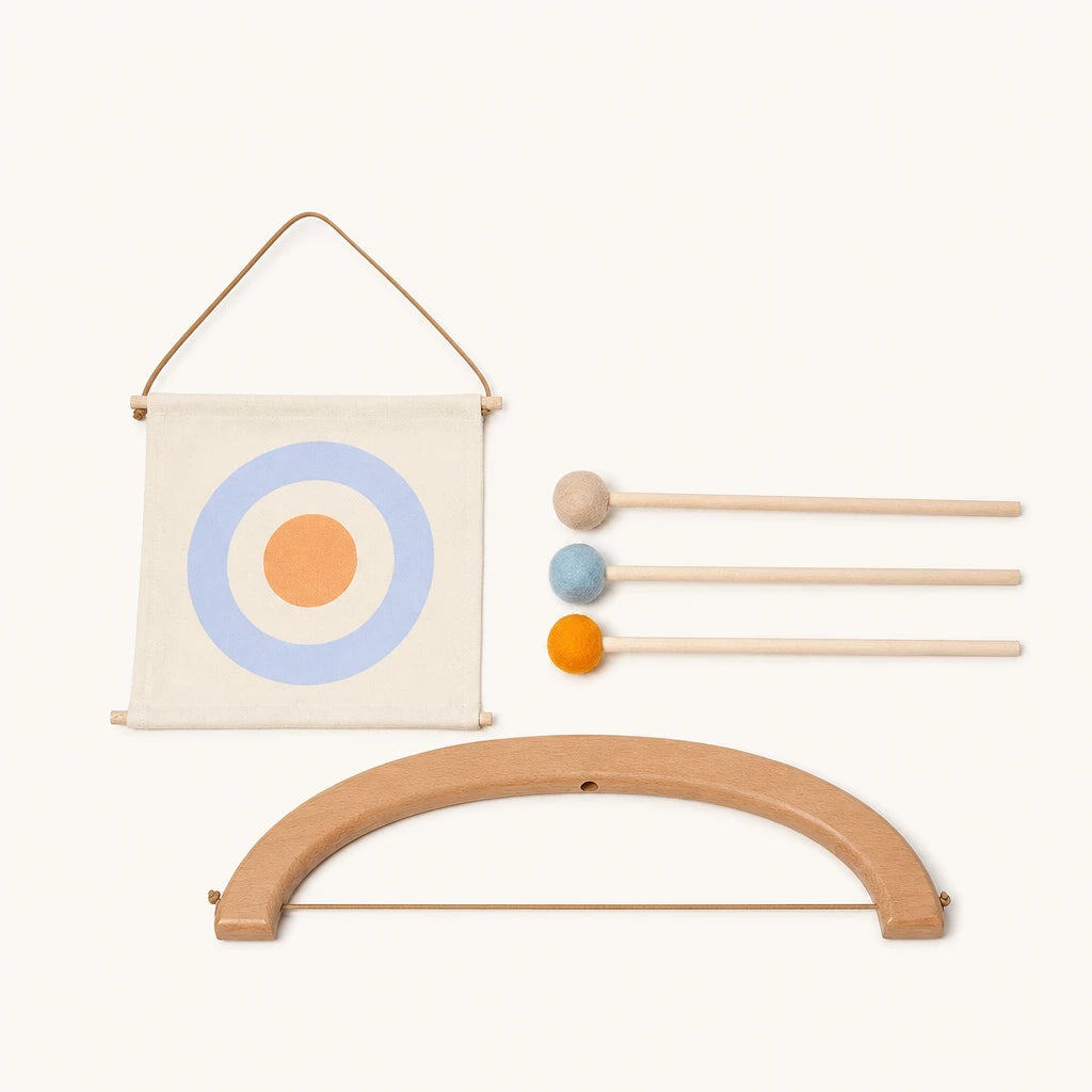 Bow and Arrow Set Wooden Archery Toy shown complete on a plain background