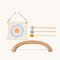 Bow and Arrow Set Wooden Archery Toy shown complete on a plain background