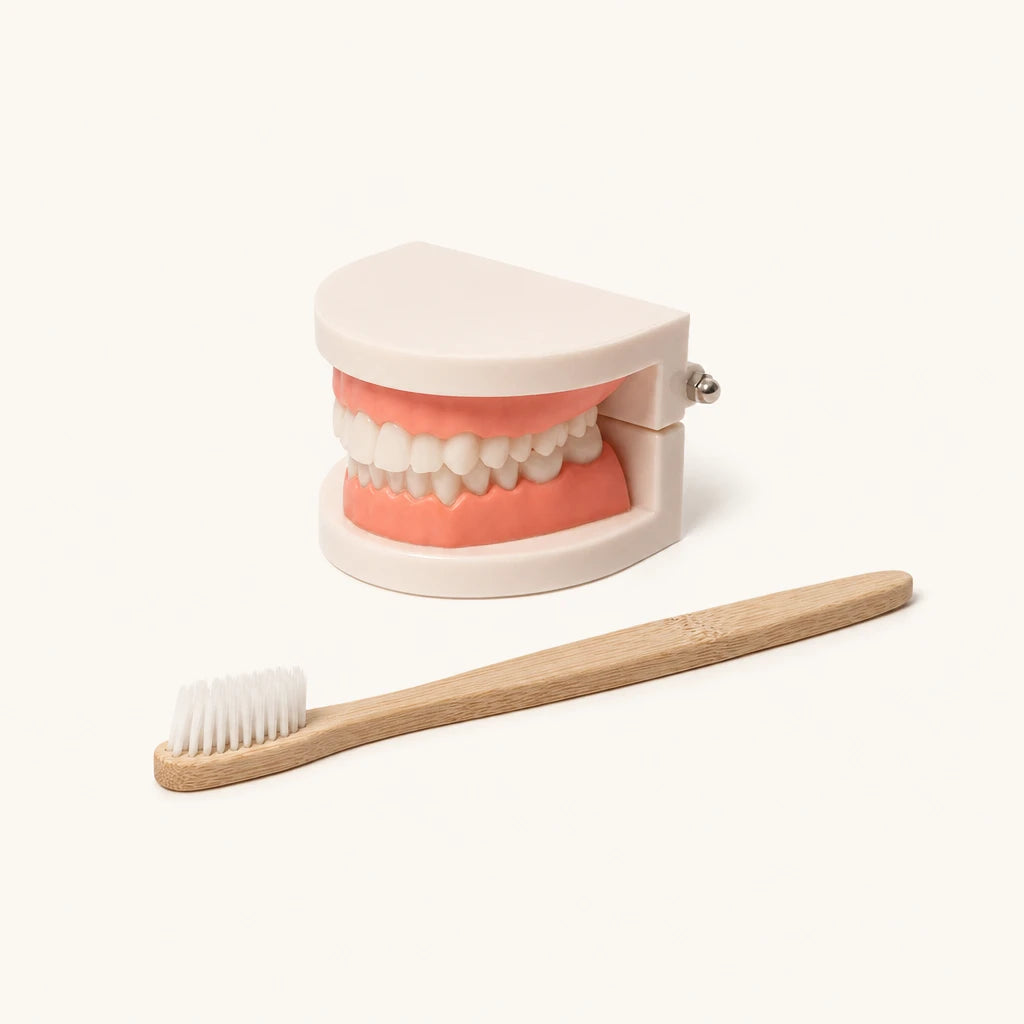 Brushing Teeth Model Kids Dental Teaching Set — complete set on a neutral background