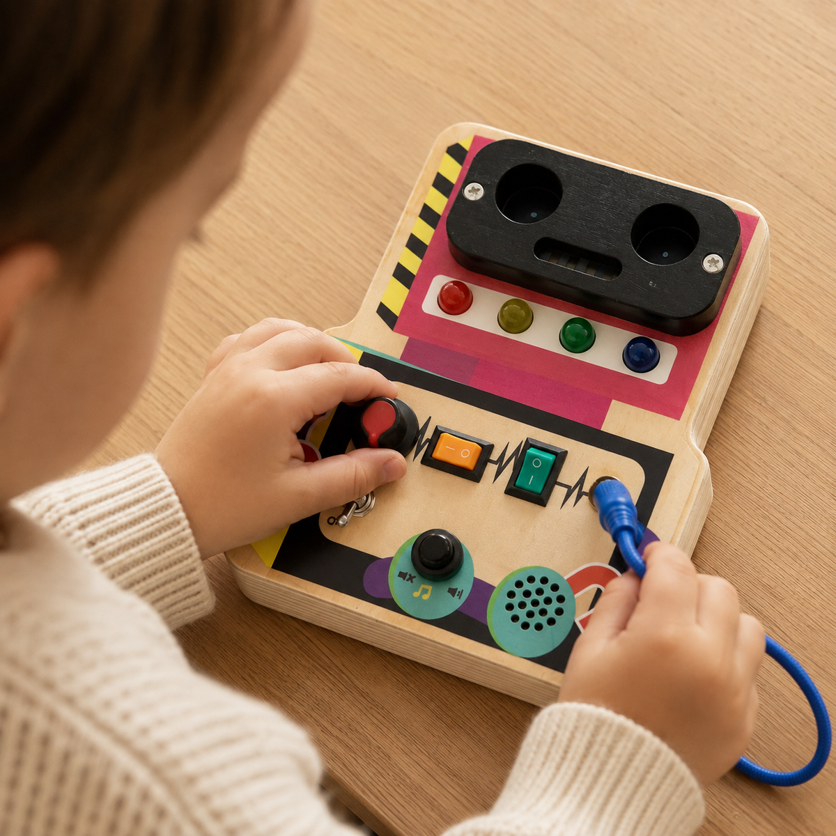Busy Board Robot LED Switches Montessori Toy — view 5