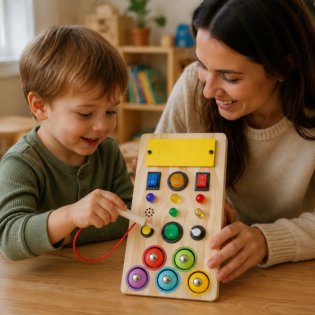 Busy Board Toddler LED Switches & Lights - utilisation