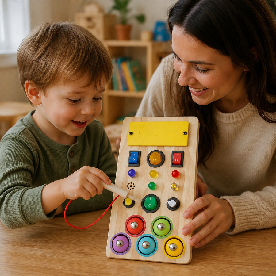 Busy Board Toddler LED Switches & Lights - utilisation