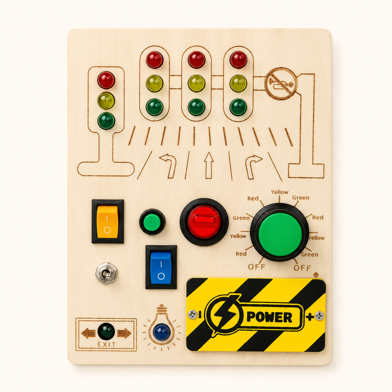 Busy Board Traffic Light LED Switch Toy — view 2