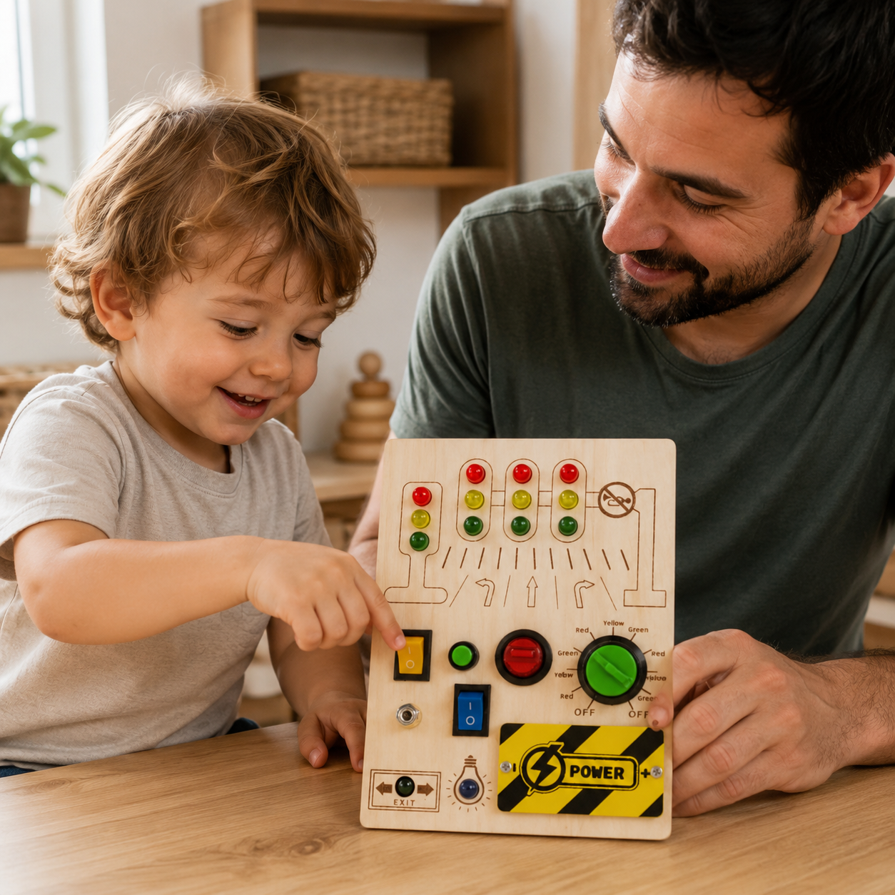 Busy Board Traffic Light LED Switch Toy — view 4
