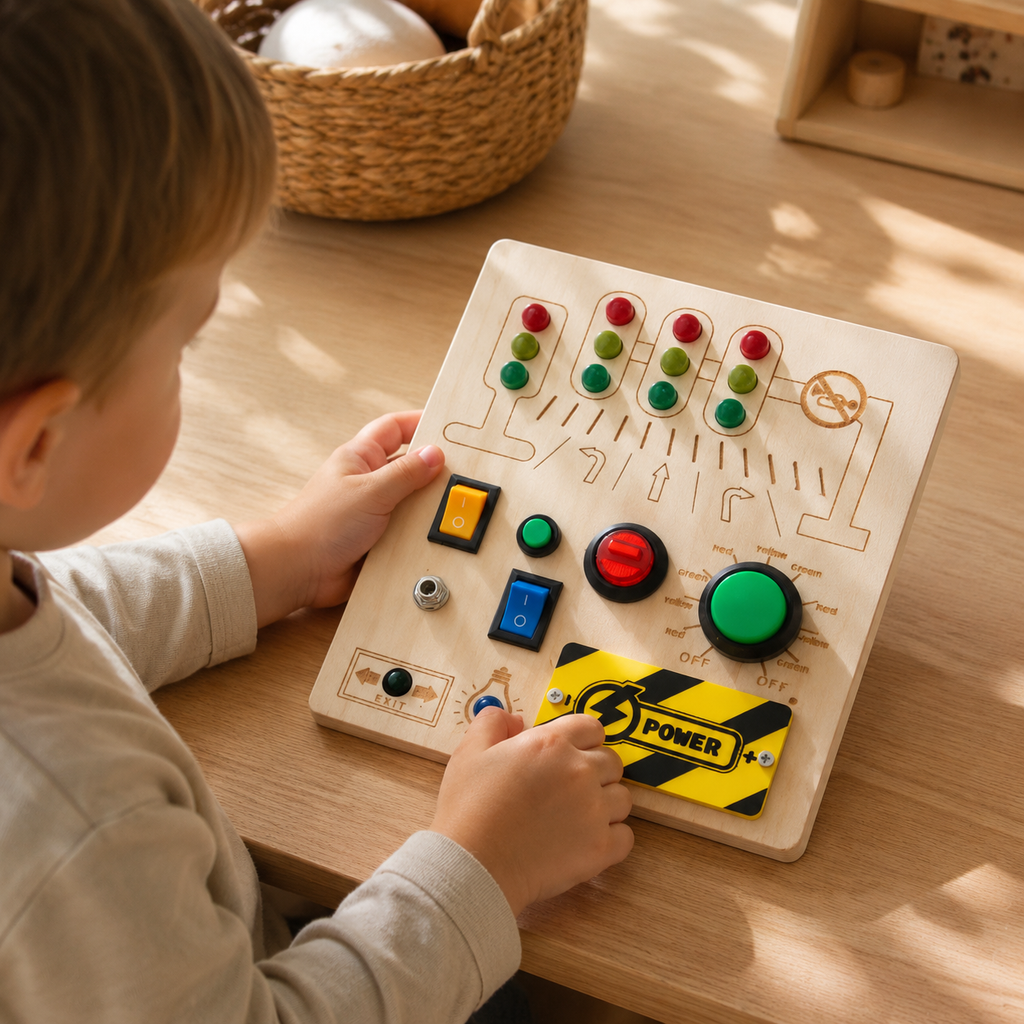 Busy Board Traffic Light LED Switch Toy — view 5