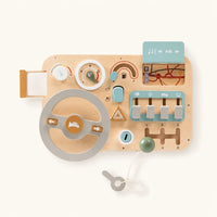 Car Busy Board - Wooden Activity Dashboard shown complete on a plain background