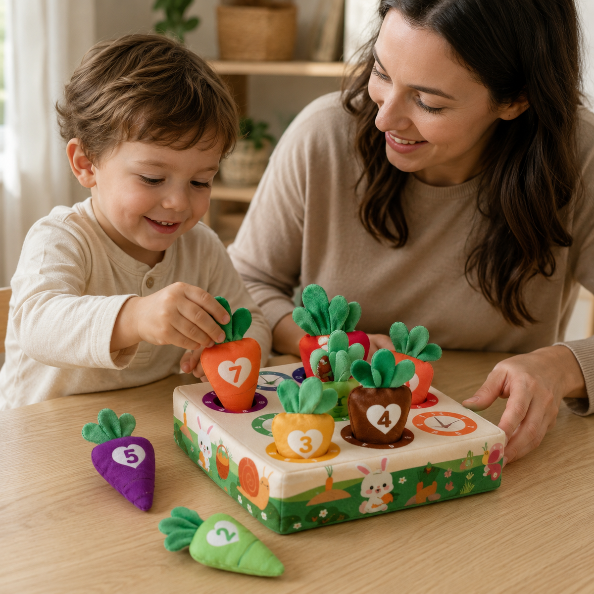 Carrot Pull Toy Garden Sorting Game - utilisation