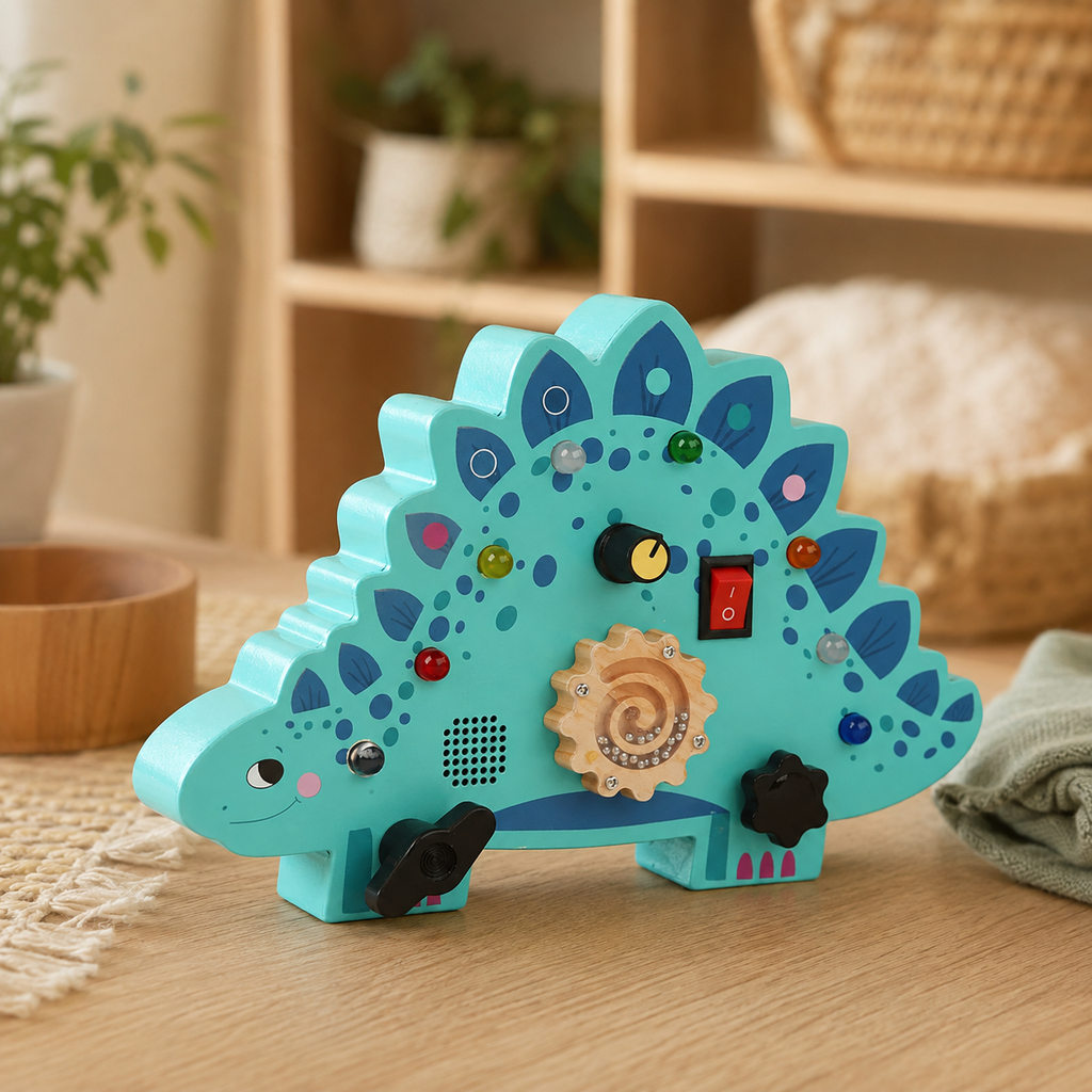 Dinosaur Busy Board Stegosaurus LED Interactive - objet surface réelle