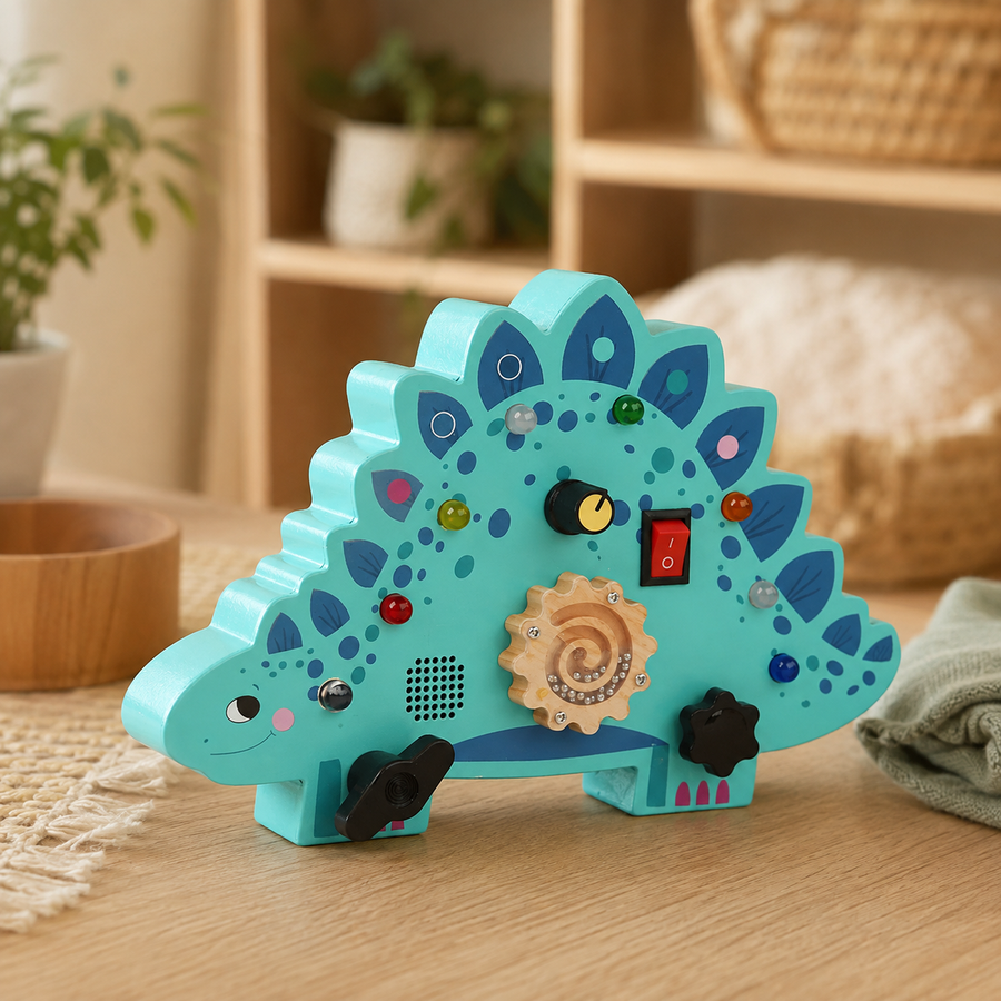 Dinosaur Busy Board Stegosaurus LED Interactive - objet surface réelle