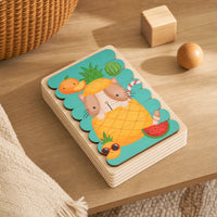 Double Sided Puzzle 5-Pack for Toddlers shown on a real table surface