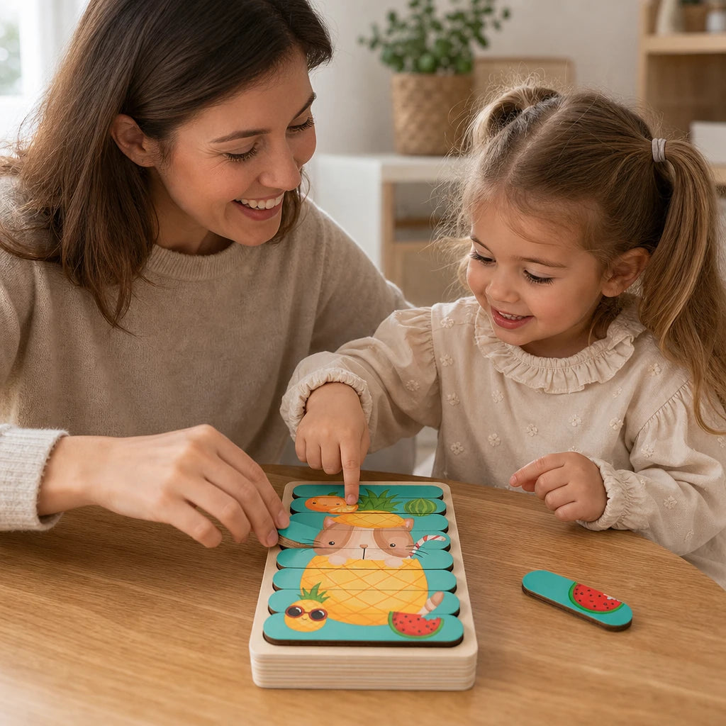Child using the Double Sided Puzzle 5-Pack for Toddlers