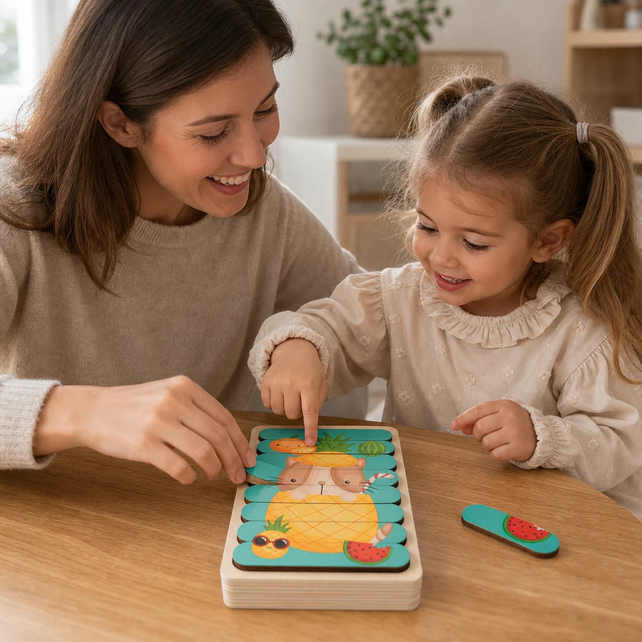 Child using the Double Sided Puzzle 5-Pack for Toddlers