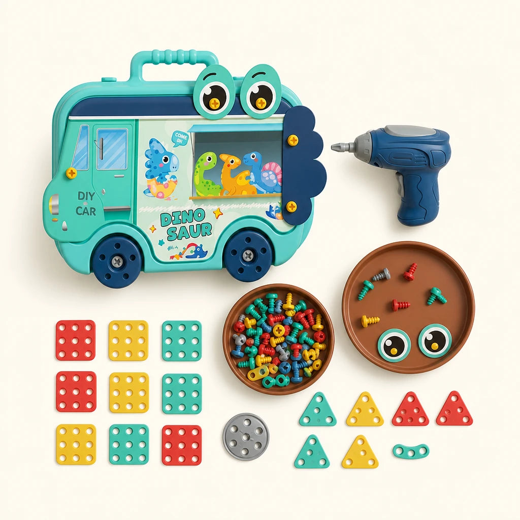 Drill Toy Montessori Set 211 Pieces shown complete on a plain background
