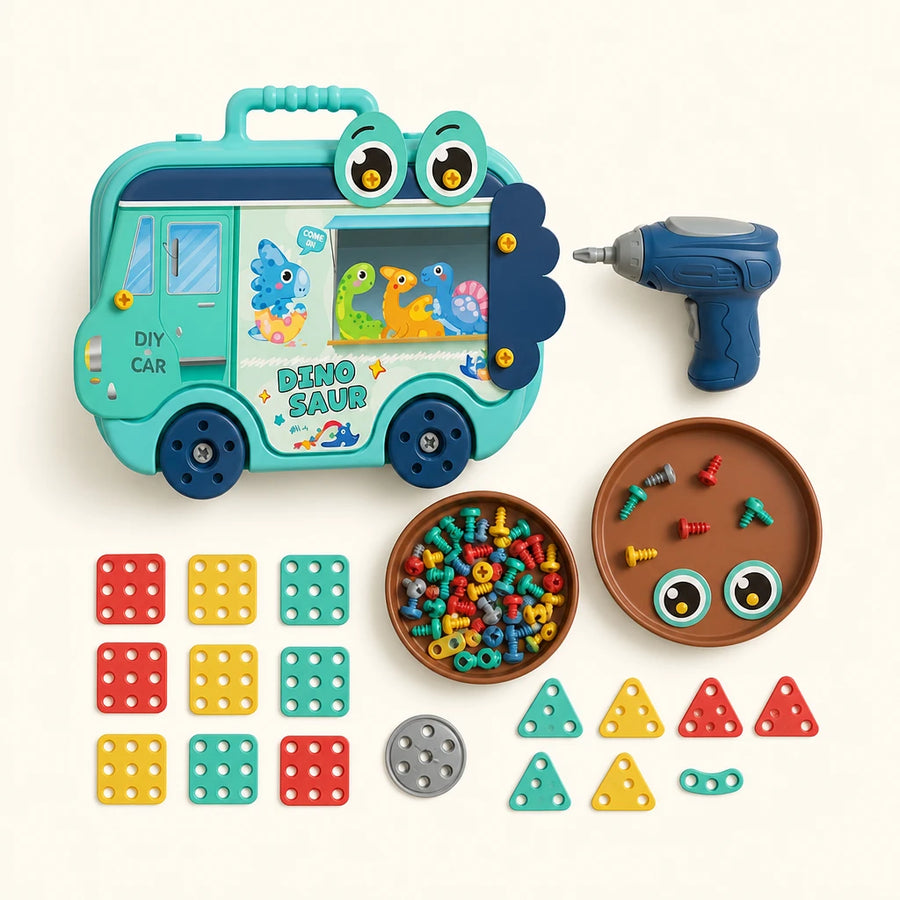 Drill Toy Montessori Set 211 Pieces shown complete on a plain background