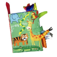 Jungle Fun cloth book with giraffe, tiger and crocodile pages