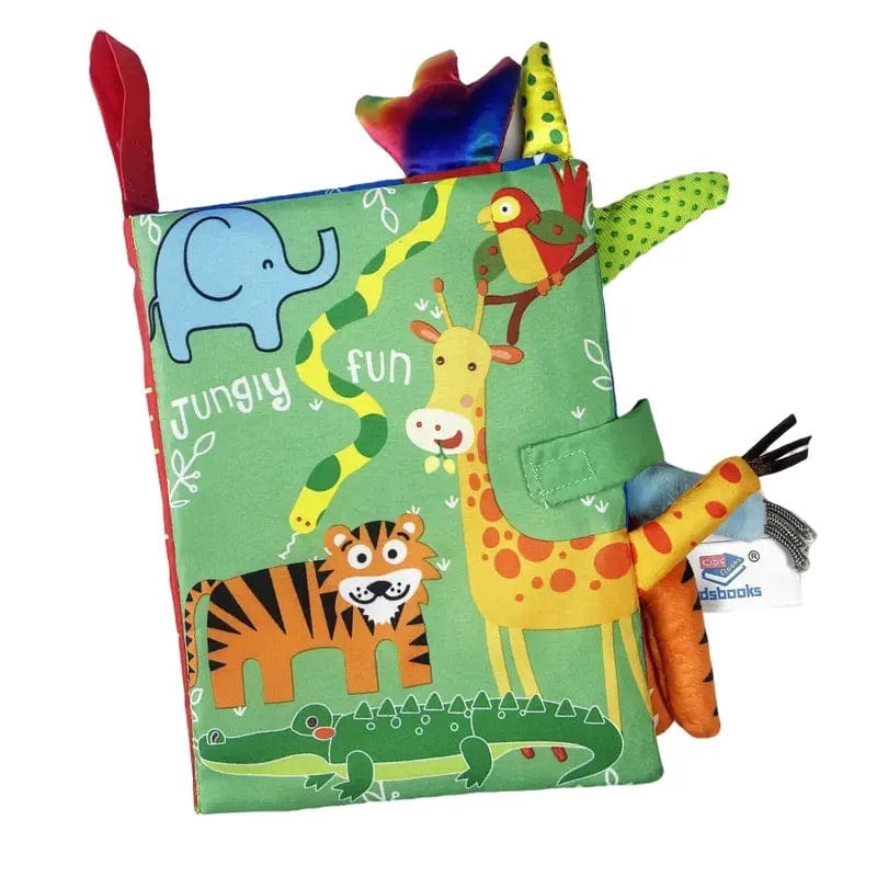 Jungle Fun cloth book with giraffe, tiger and crocodile pages