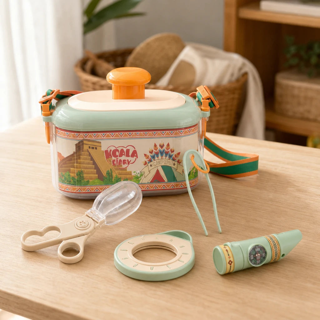 Insect Explorer Kit Safari Adventure Set set out on a real table at home