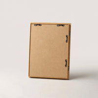 Rear view of the kids art frame showing the hinged back panel