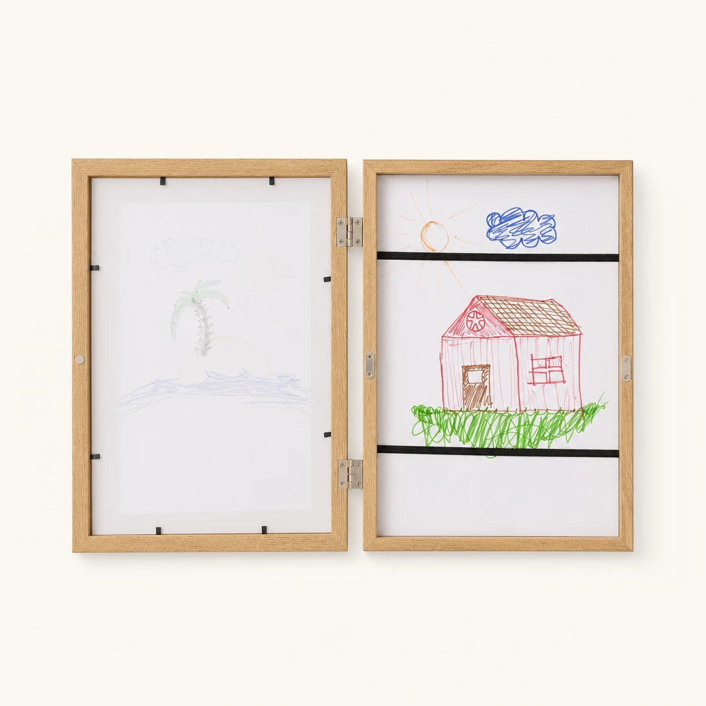 Kids Art Frame - Rotating Display & Storage shown complete on a plain background