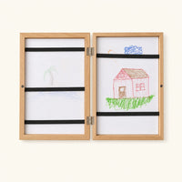 Kids Art Frame Wooden Storage Portfolio shown complete on a plain background