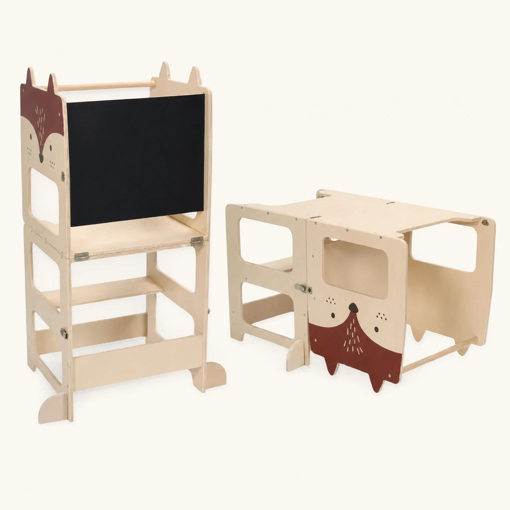 Learning Tower 2-in-1 Table & Easel shown complete on a plain background