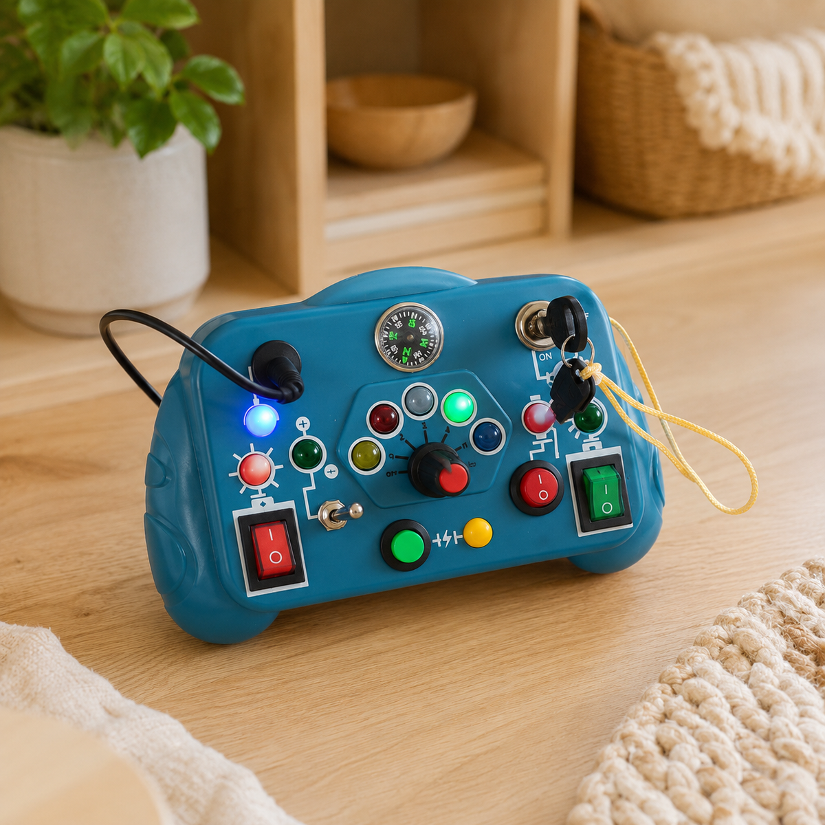 LED Busy Board - Electronic Activity Panel for Toddlers - objet surface réelle