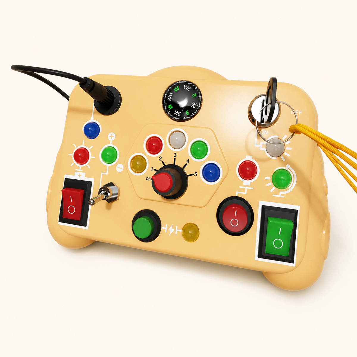 LED Busy Board - Electronic Activity Panel for Toddlers - yellow