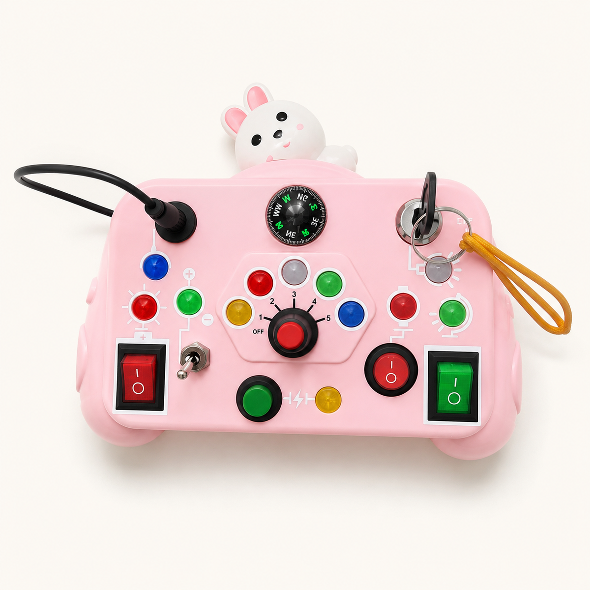 LED Busy Board - Electronic Activity Panel for Toddlers - light red