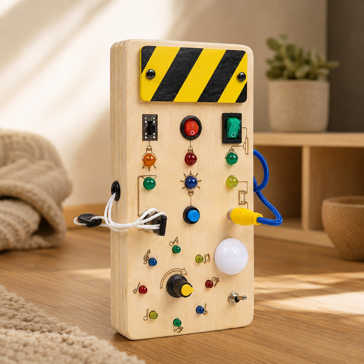 LED Busy Board – Music Note Switch Toy - objet surface réelle