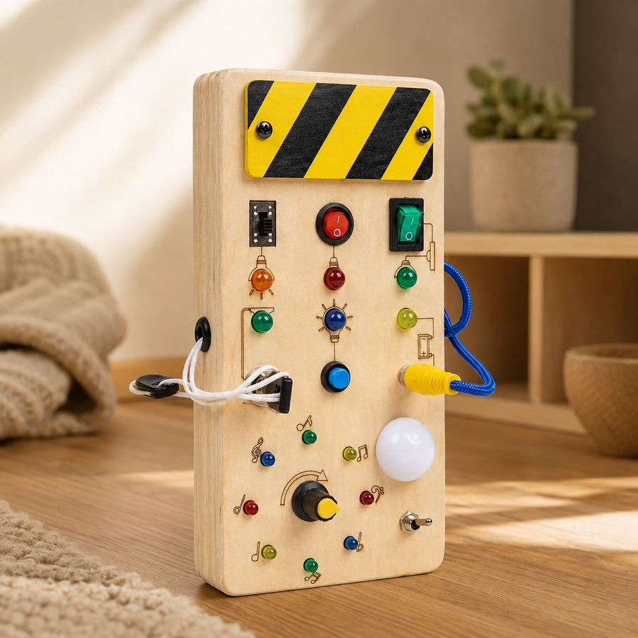 LED Busy Board – Music Note Switch Toy - objet surface réelle