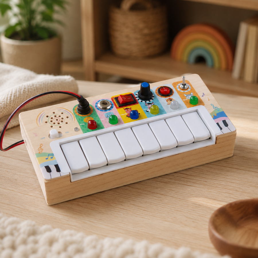 LED Busy Board Piano Switch Toy - objet surface réelle