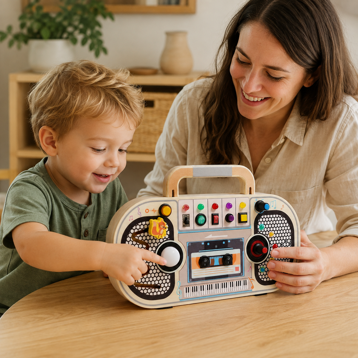 LED Busy Board Retro Radio Toy - utilisation