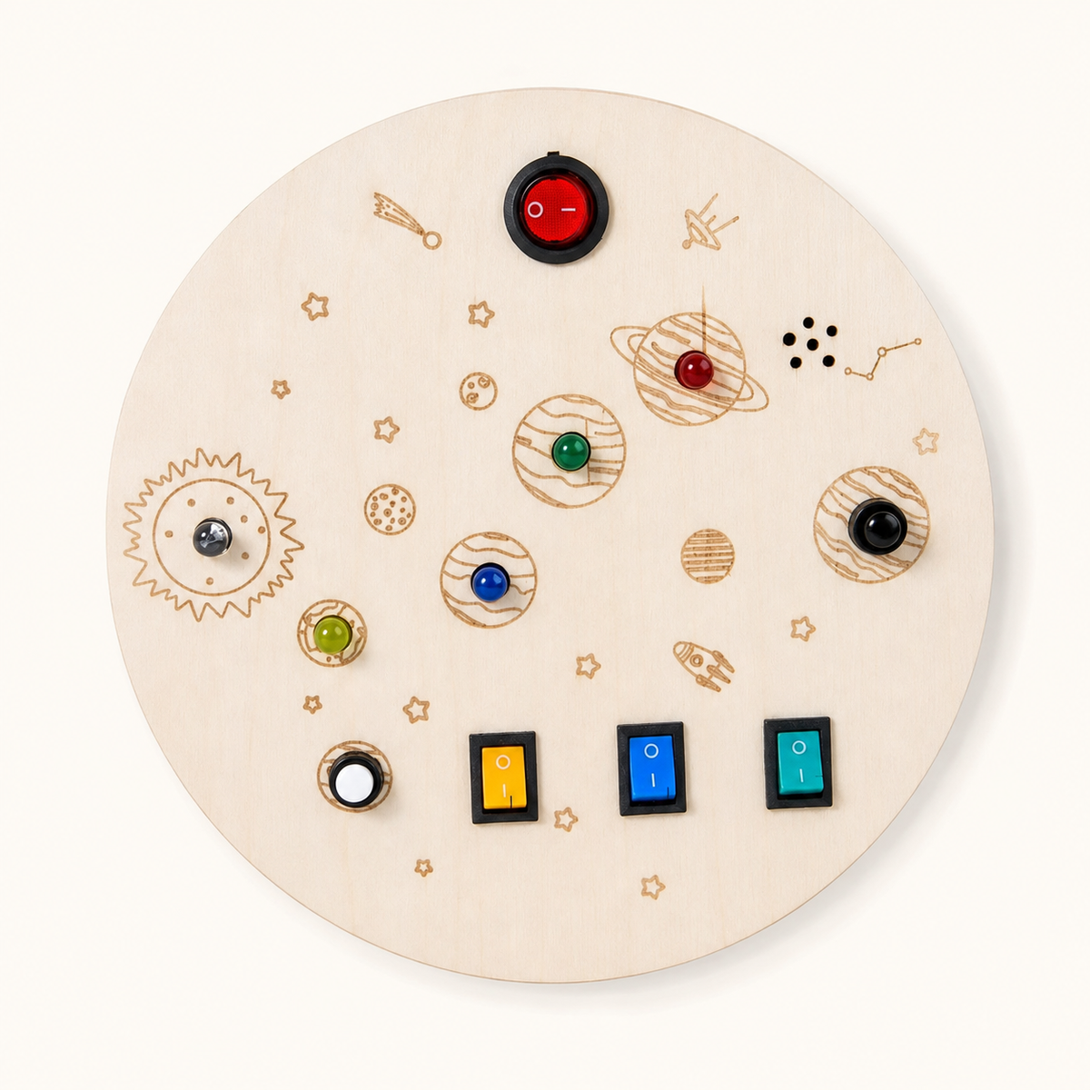 LED Busy Board Round Space Switch Toy - image principale
