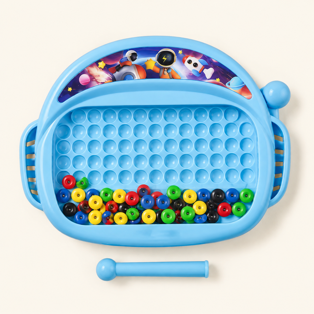 Magnetic Bead Board - Portable Drawing Toy - Blue box