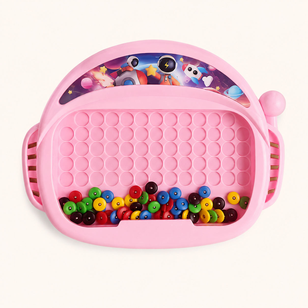 Magnetic Bead Board - Portable Drawing Toy - Pink box