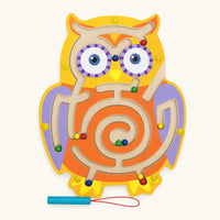 Magnetic Bead Maze Owl shown complete on a plain background