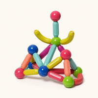 Magnetic Building Blocks Set with 36 Colorful Pieces — complete set on a neutral background