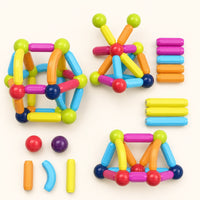 Magnetic Building Blocks Stick & Ball Set shown complete on a plain background