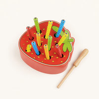 Magnetic Caterpillar Toy Strawberry Base shown complete on a plain background