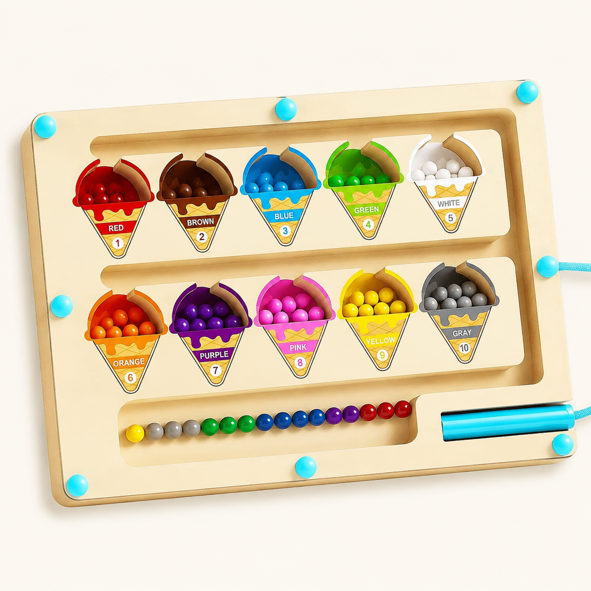 Magnetic Color Maze Ice Cream Sorting Board - Ice cream