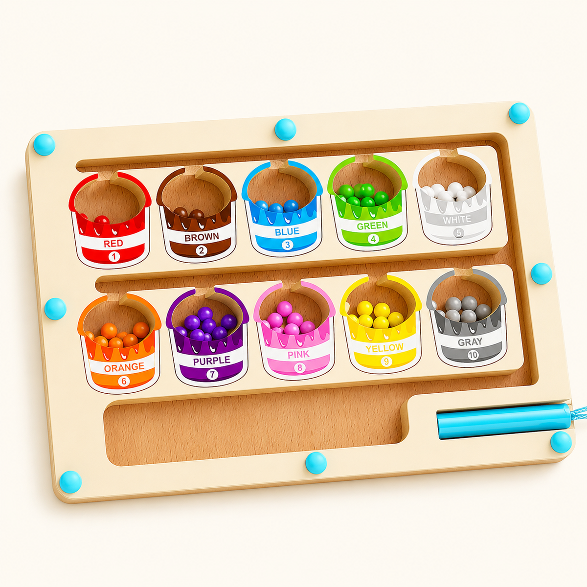 Magnetic Color Maze Ice Cream Sorting Board - Paint bucket