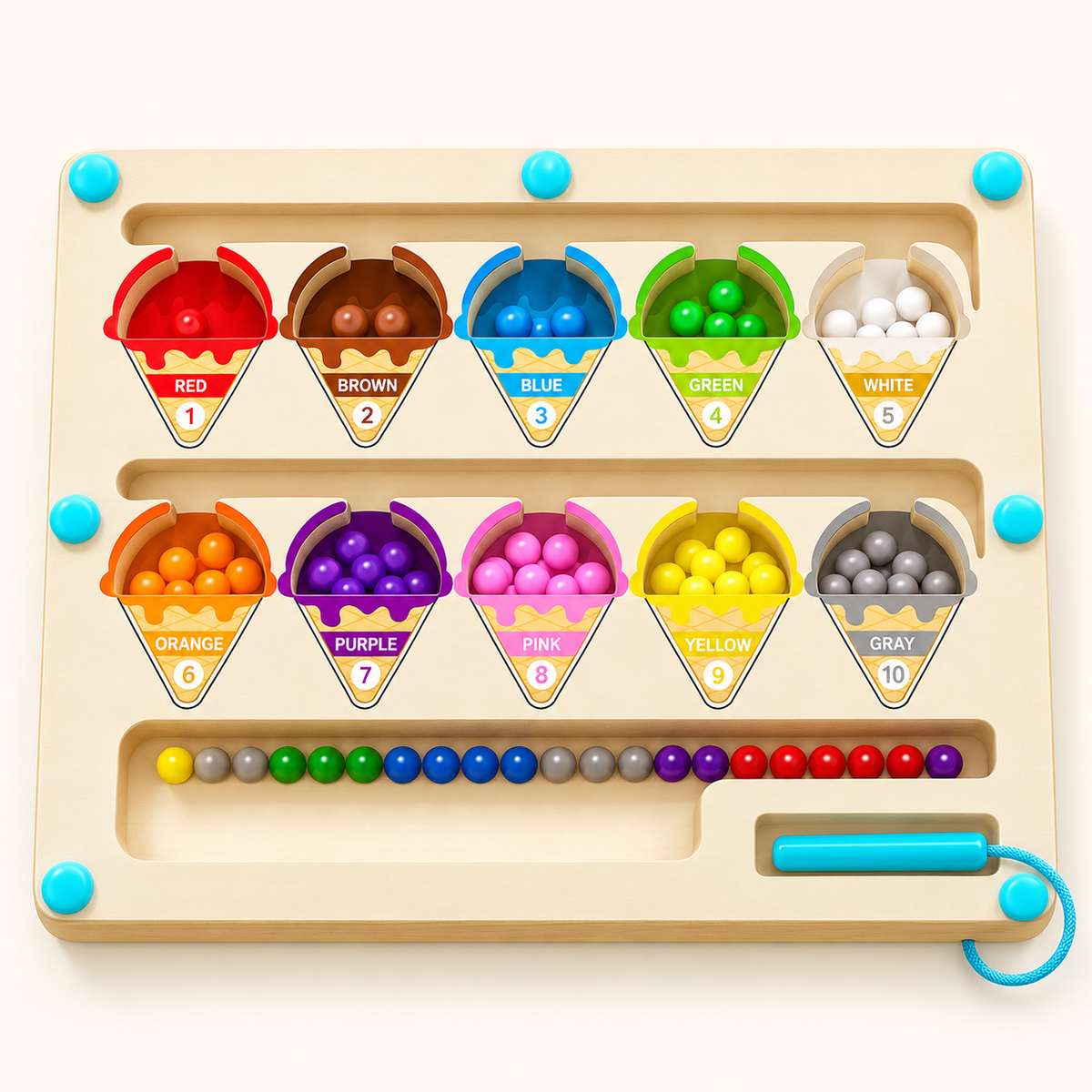 Magnetic Color Maze Ice Cream Sorting Board - image principale