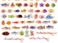 Full magnetic fishing set showing fish, sharks and rods