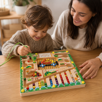 Magnetic Maze Board 2-in-1 Bead Pegboard Set - utilisation