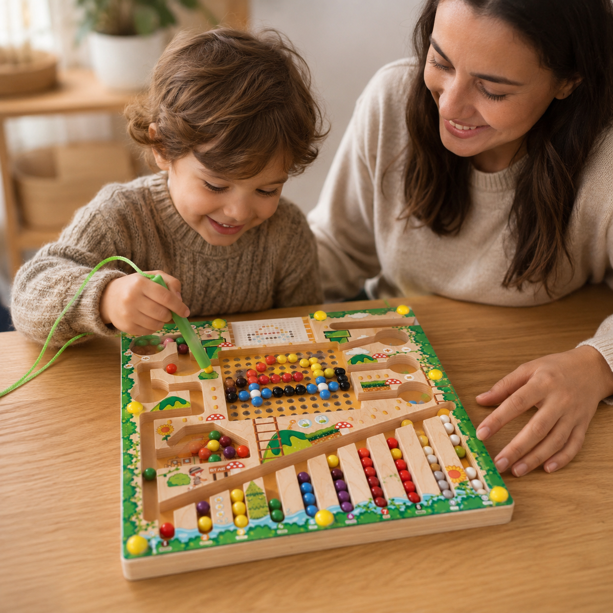 Magnetic Maze Board 2-in-1 Bead Pegboard Set - utilisation