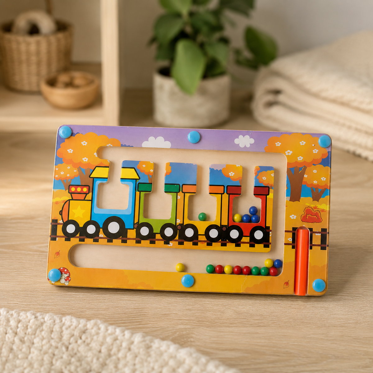Magnetic Maze Board Train Colour Matching - objet surface réelle