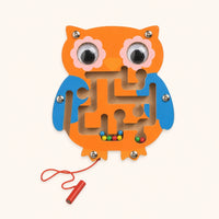 Magnetic Maze Toy - Owl Design shown complete on a plain background