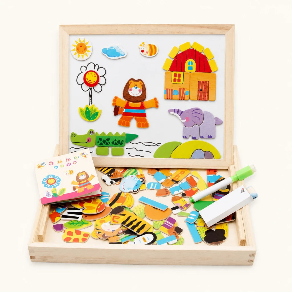 Magnetic Puzzle Board - Double-Sided shown complete on a plain background